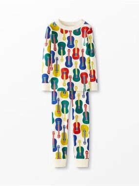 Hanna Andersson Long John Pajama Set Boy’s Size 8 Guitars